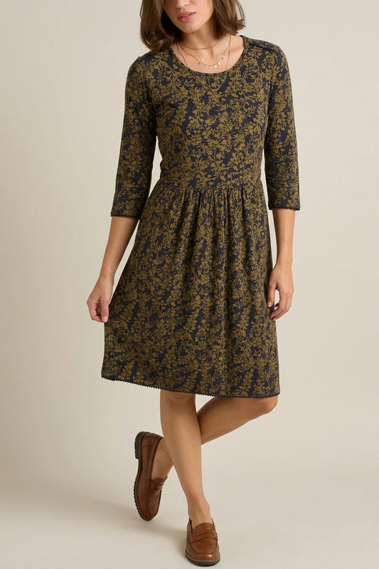 Freya Green Jersey Knee Length Dress — variant_front