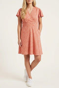 Meadow Wrap Dress Short-Sleeve V-Neck Lightweight Floral Dress
