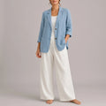 Linen Blazer - Lightweight Relaxed Fit Casual Jacket for Work