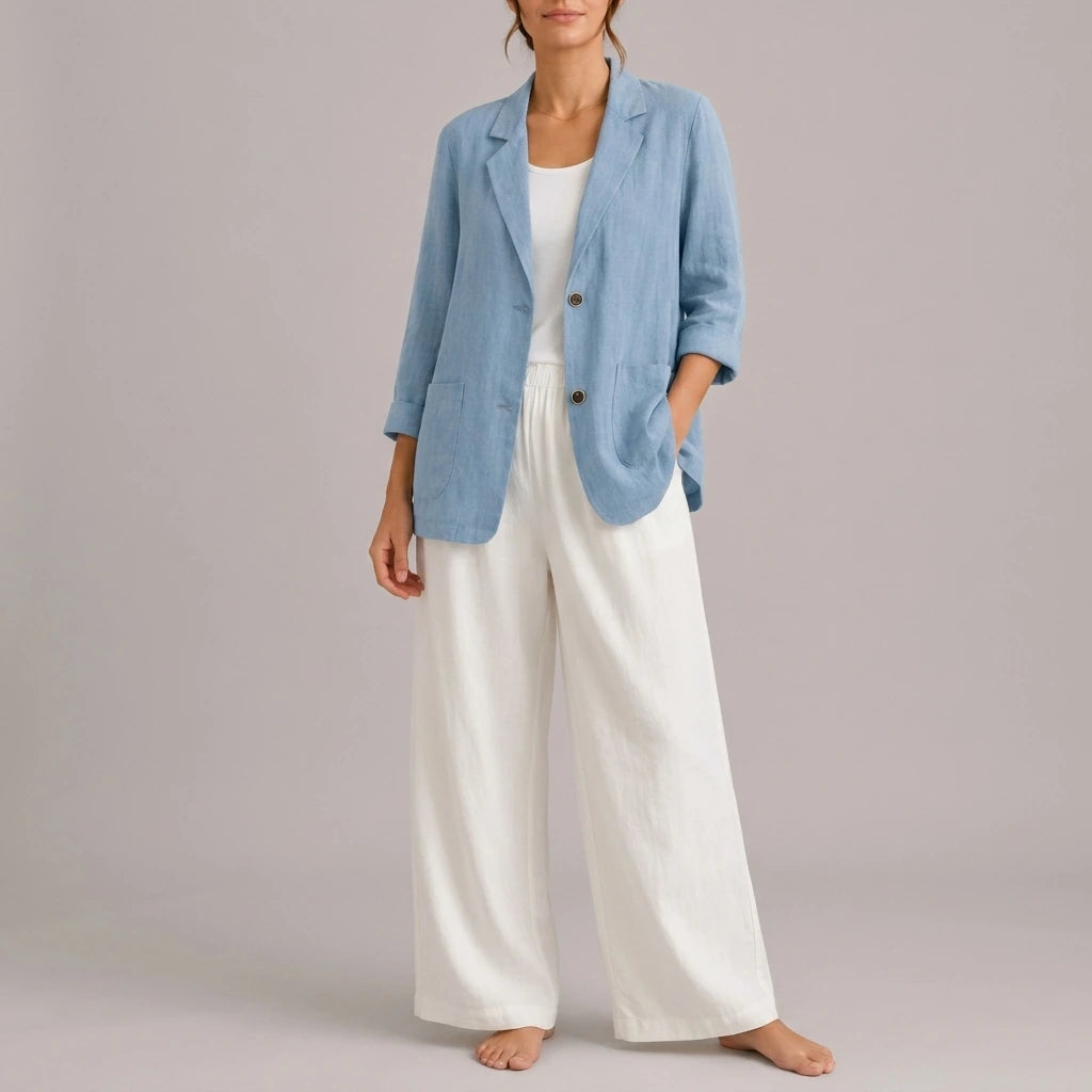 Women's Linen Blazer – Lightweight Elegant Casual Jacket — variant_front