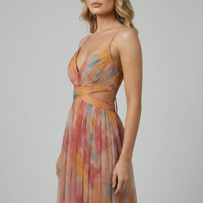 Aurellia – Watercolour romance – Sleeveless maxi dress — variant_front