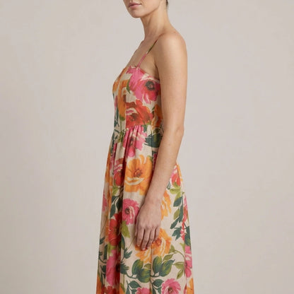 Florielle – Square neck floral charm – Midi dress — variant_front