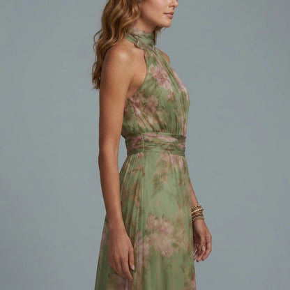 Floréa – Romantic floral halter silhouette – Maxi dress — variant_front