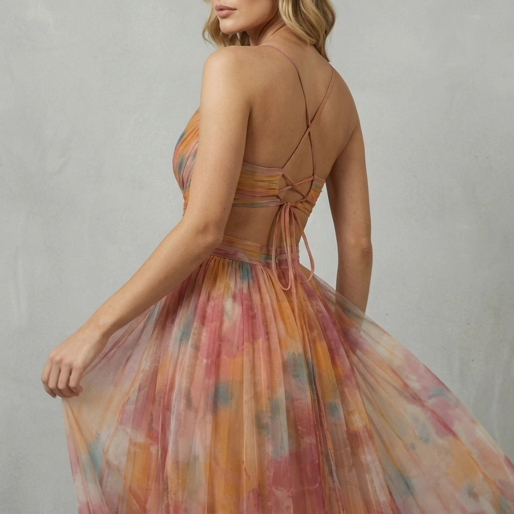 Aurellia – Watercolour romance – Sleeveless maxi dress — variant_front