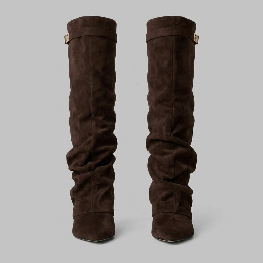 Slouchy Suede Knee High Boots — variant_front