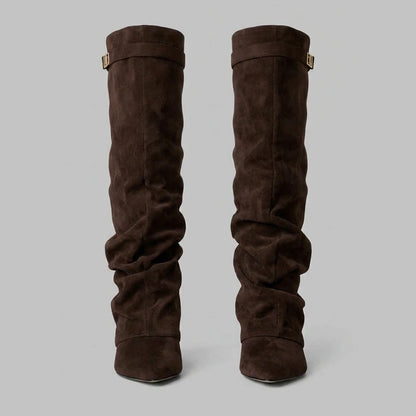 Slouchy Suede Knee High Boots — variant_front