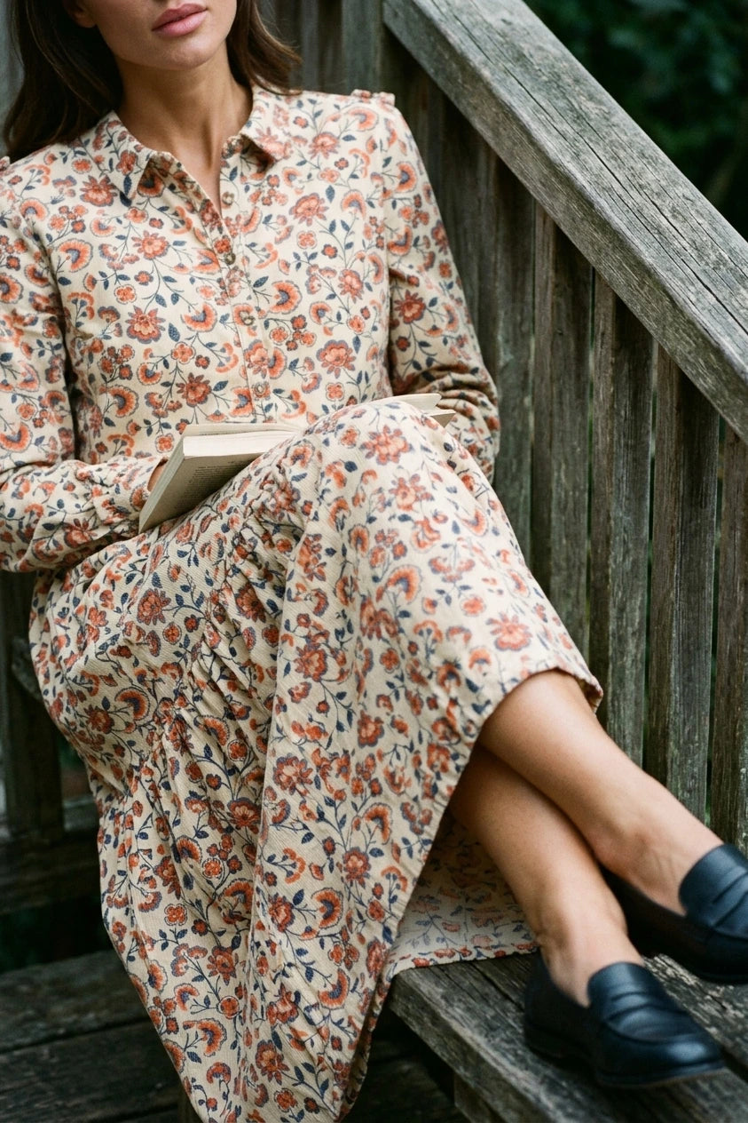 Bella Cord Maxi Dress — variant_front