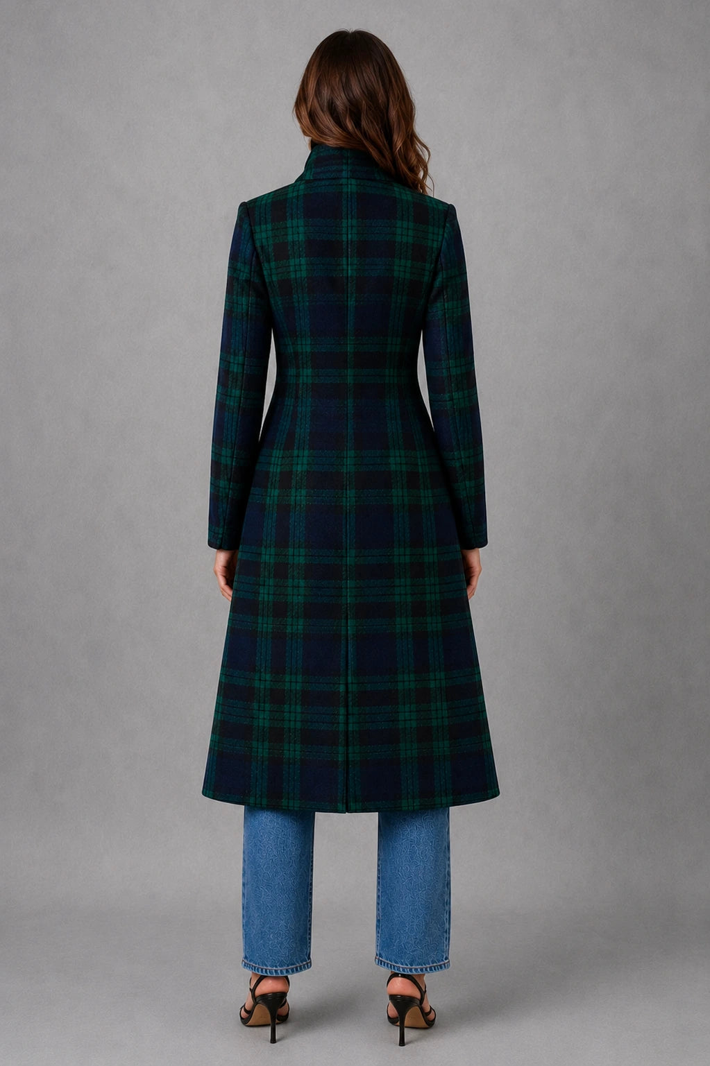 Women’s Tailored Plaid Jacket – Structured Mid-Length Check Coat — gallery_04.webp