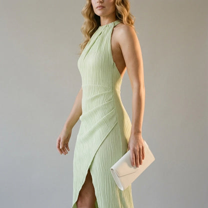 Zephyrelle – Pleated backless allure – Maxi dress — variant_front