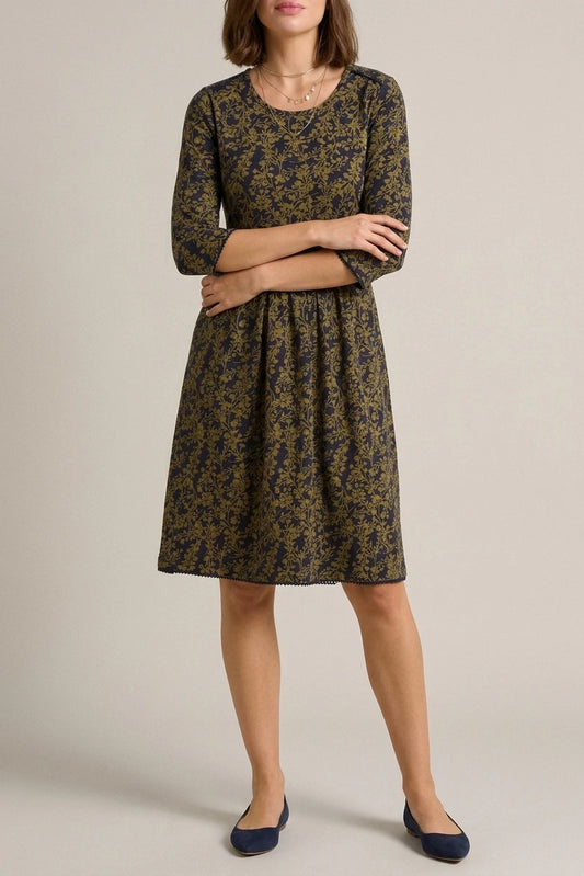 Freya Green Jersey Knee Length Dress — variant_front