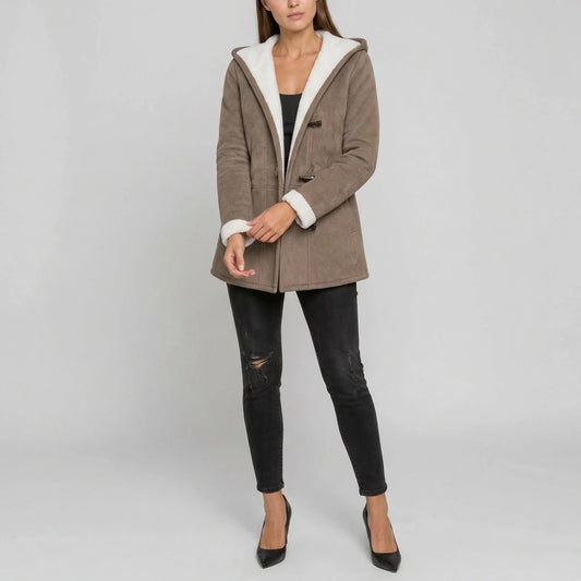 Fleece Lined Hooded Toggle Coat Winter — variant_front