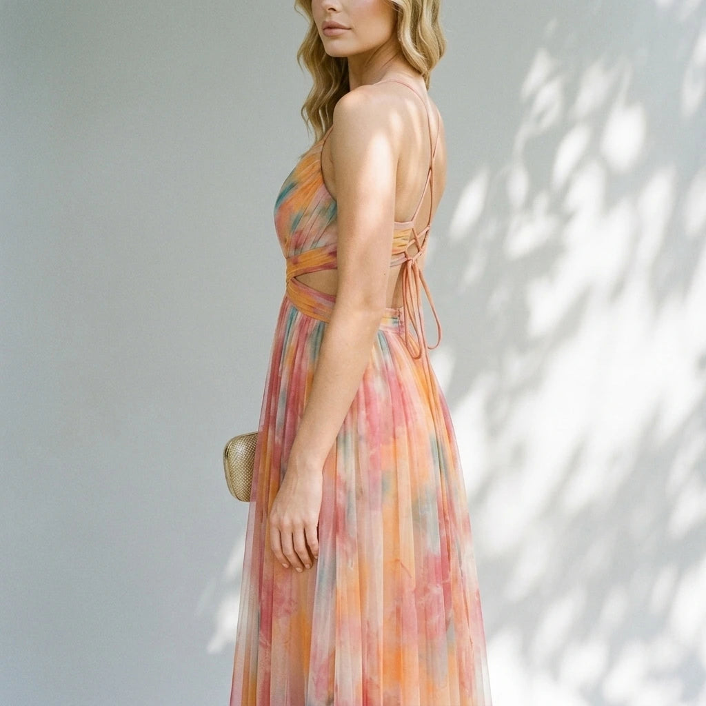 Aurellia – Watercolour romance – Sleeveless maxi dress — variant_front