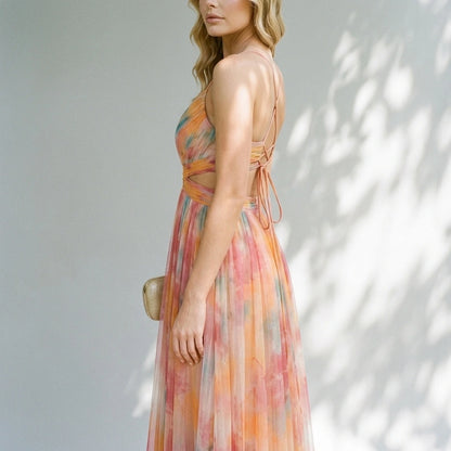 Aurellia – Watercolour romance – Sleeveless maxi dress — variant_front