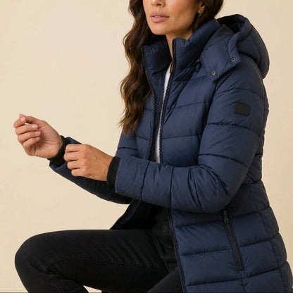 Women's Long Hooded Puffer Jacket | Insulated Winter Coat — variant_front