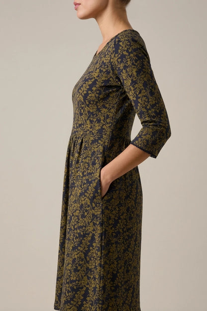 Freya Green Jersey Knee Length Dress — variant_front