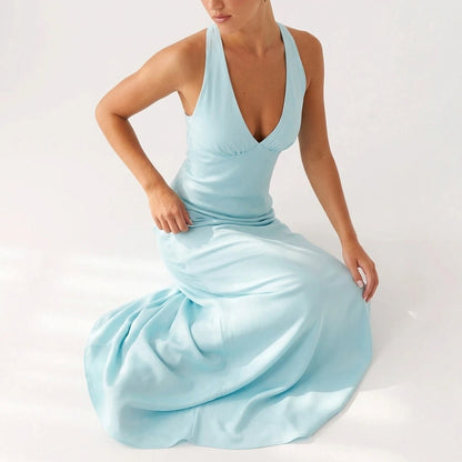 Desi Halterneck Maxi Dress - Mint — variant_front