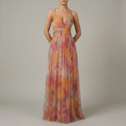 Aurellia – Watercolour romance – Sleeveless maxi dress — variant_front
