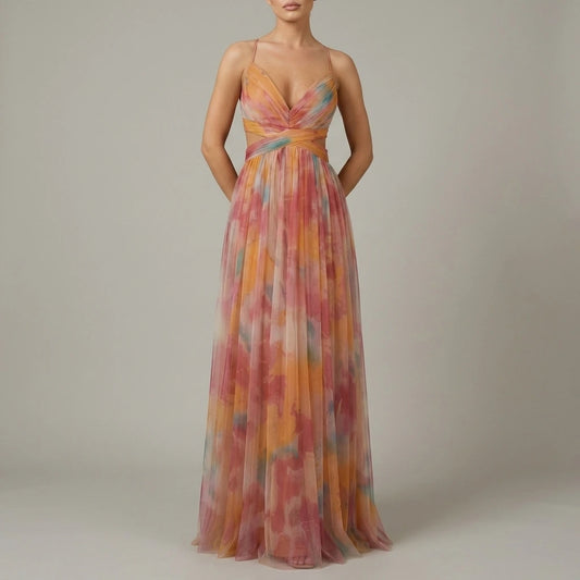 Aurellia – Watercolour romance – Sleeveless maxi dress — variant_front