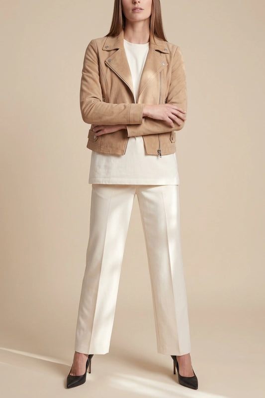 Suede Look Biker Jacket Cropped — variant_front
