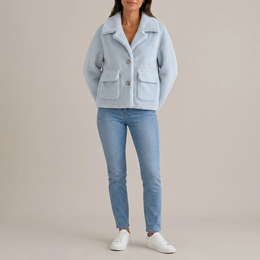 Women’s Relaxed Lapel Jacket – Cosy Oversized Winter Coat — variant_front
