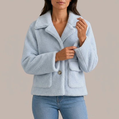 Women’s Relaxed Lapel Jacket – Cosy Oversized Winter Coat — variant_front