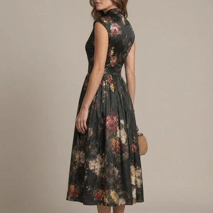 Noirelle – Vintage floral elegance – Midi dress — variant_front