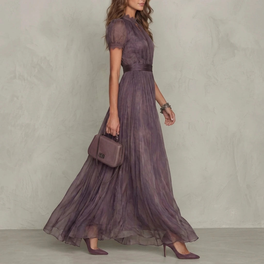 Velouraine – Lace keyhole elegance – Maxi dress — variant_front