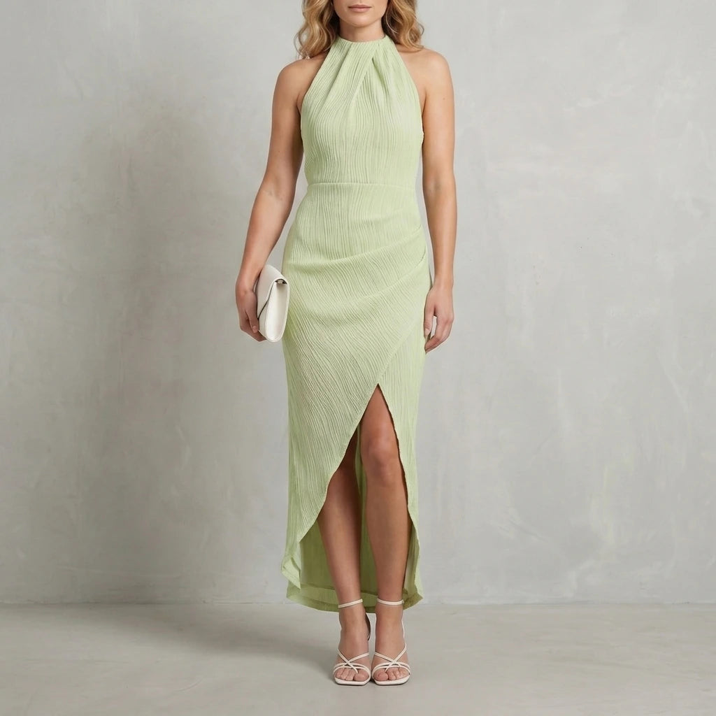 Zephyrelle – Pleated backless allure – Maxi dress — variant_front