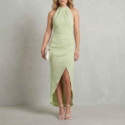 Zephyrelle – Pleated backless allure – Maxi dress — variant_front