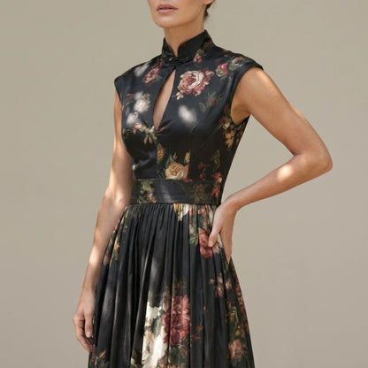 Noirelle – Vintage floral elegance – Midi dress — variant_front