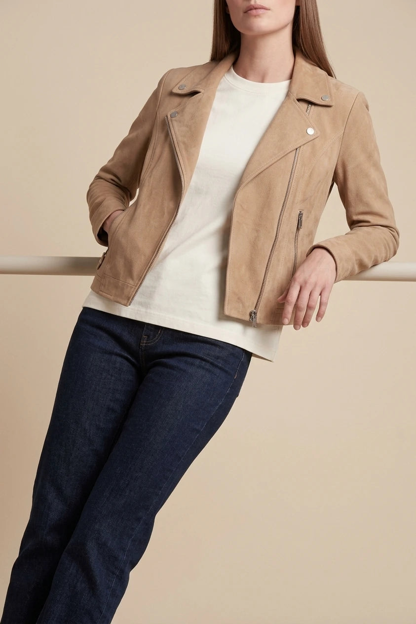 Suede Look Biker Jacket Cropped — variant_front