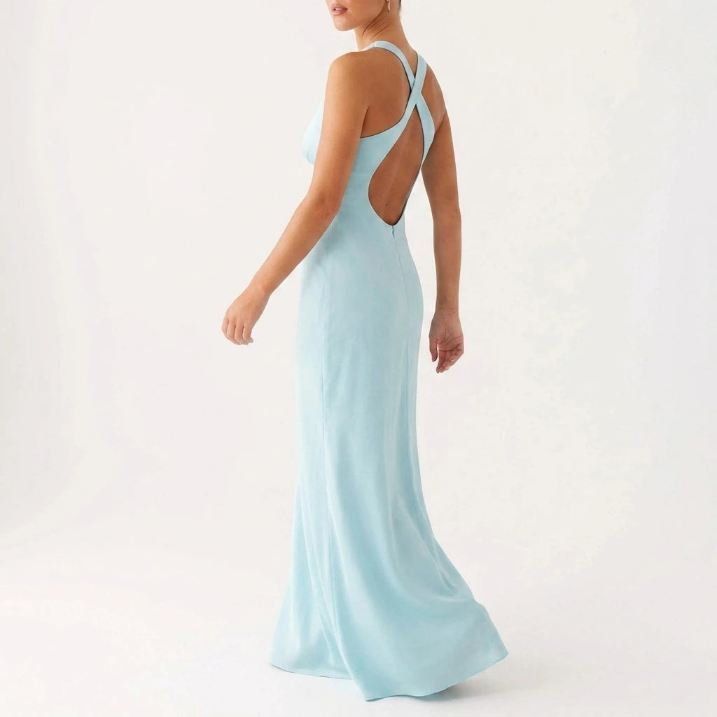 Desi Halterneck Maxi Dress - Mint — variant_front
