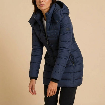 Women's Long Hooded Puffer Jacket | Insulated Winter Coat — variant_front