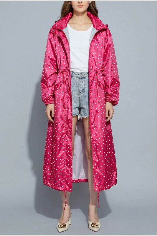 Women's Longline Waterproof Rain Poncho - Amaline — variant_front