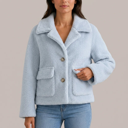 Women’s Relaxed Lapel Jacket – Cosy Oversized Winter Coat — variant_front