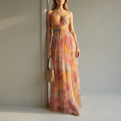Aurellia – Watercolour romance – Sleeveless maxi dress — variant_front