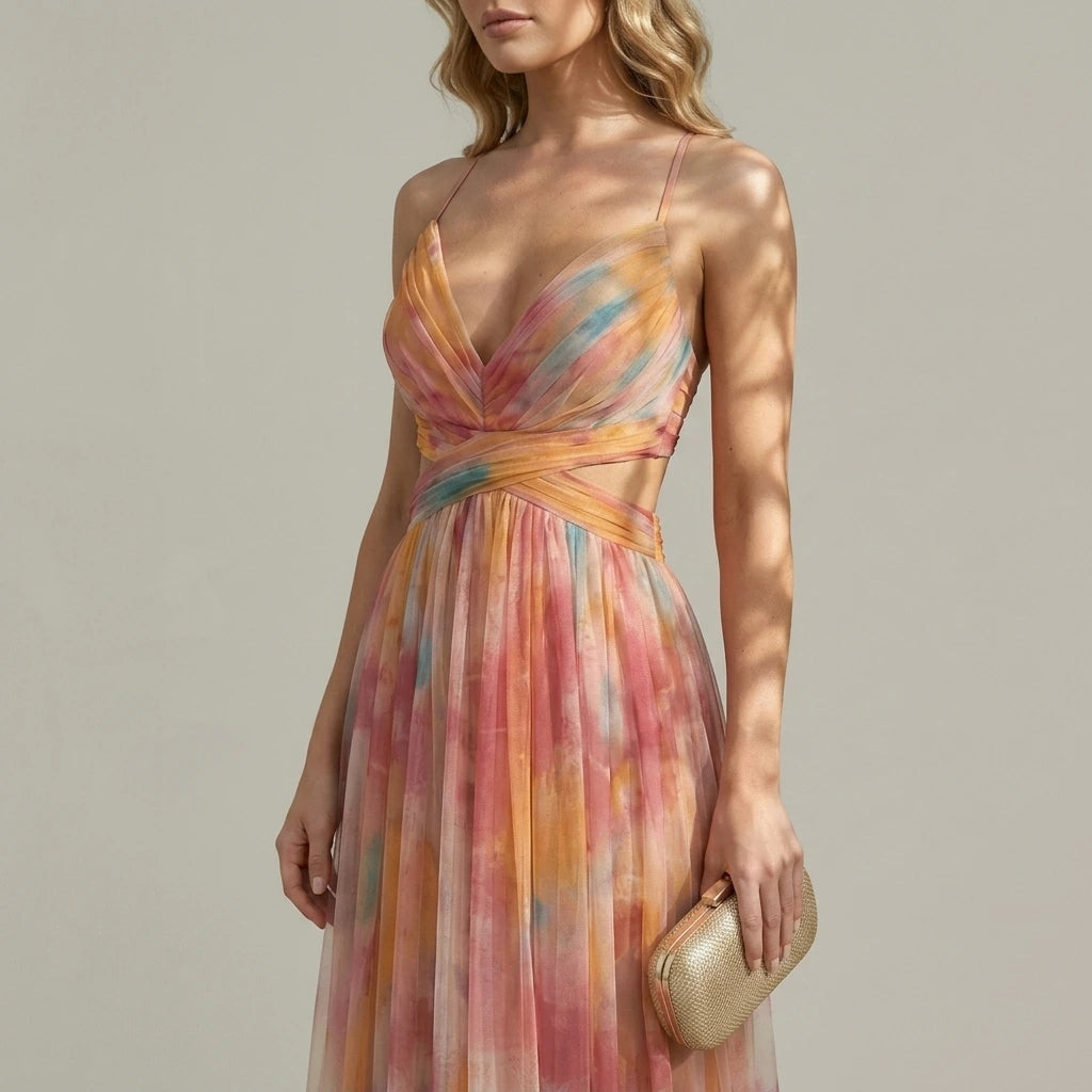 Aurellia – Watercolour romance – Sleeveless maxi dress — variant_front