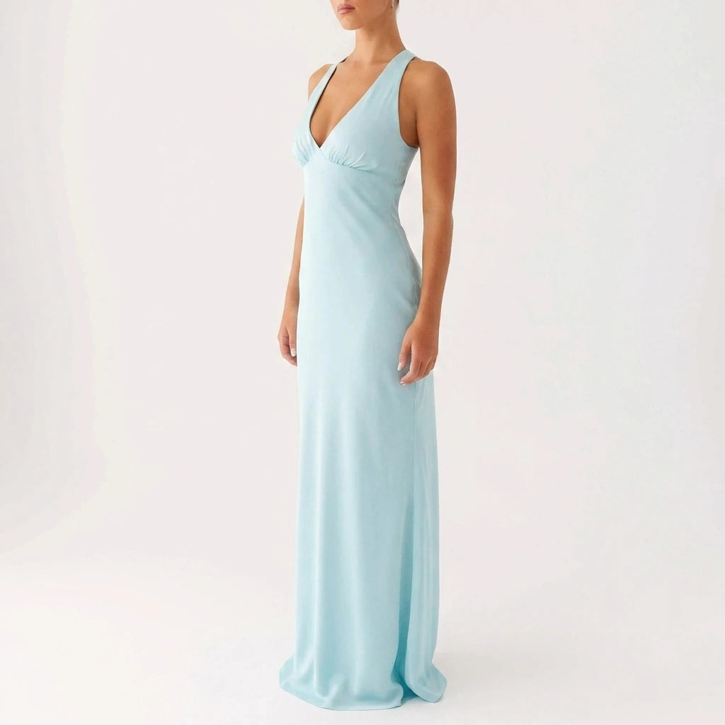 Desi Halterneck Maxi Dress - Mint — variant_front