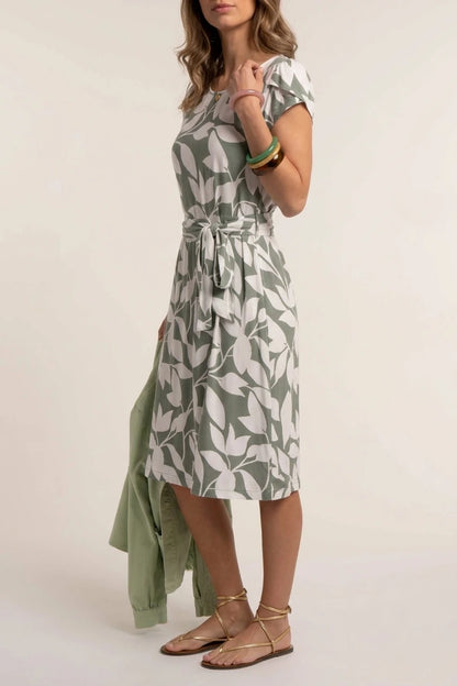 Aime Printed Viscose Knee Length Dress — variant_front