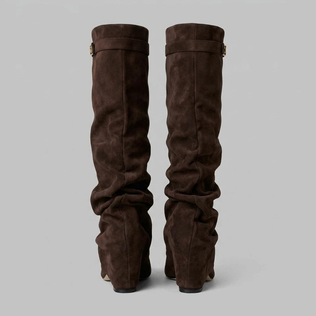 Slouchy Suede Knee High Boots — variant_front