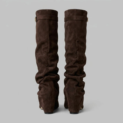 Slouchy Suede Knee High Boots — variant_front