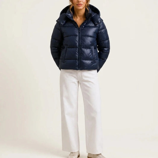 Women's Hooded Puffer Jacket | Lightweight Quilted Winter Coat | Warm Insulated Jacket — variant_front