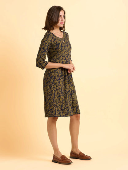 Freya Green Jersey Knee Length Dress — gallery_03.webp