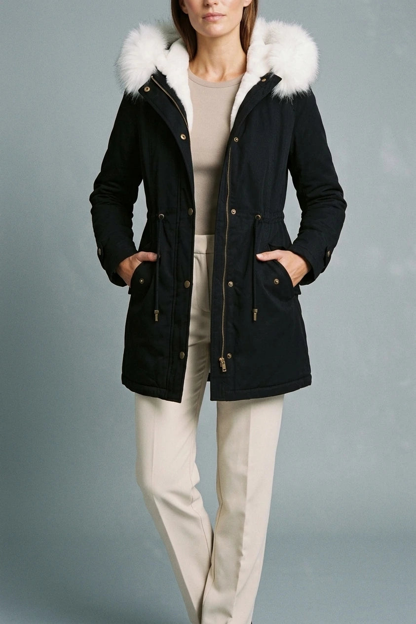 Hooded Parka Faux Fur Trim Winter — variant_front