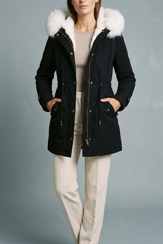 Hooded Parka Faux Fur Trim Winter — variant_front