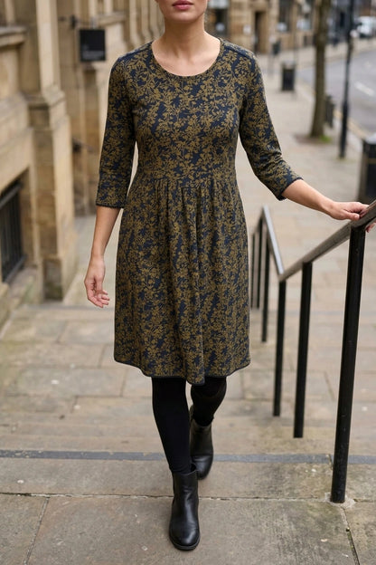 Freya Green Jersey Knee Length Dress — variant_front