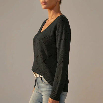 New Solid Color V-Neck Dotted Sweater — variant_lifestyle_v_bea0af053e__new-solid-color-v-neck-dotted-sweater_lifestyle_natural_02_02.webp