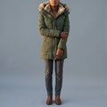 Women's Comfortable Coat Hooded Puffer with Faux-Fur Lining