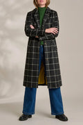 Melbury Jacket Women's Checked Longline Coat with Buttons