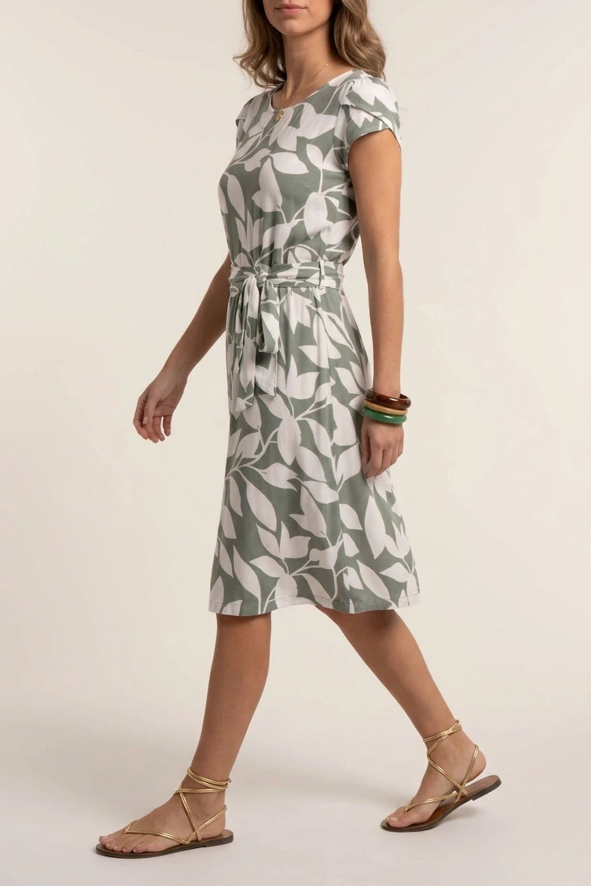 Aime Printed Viscose Knee Length Dress — variant_front